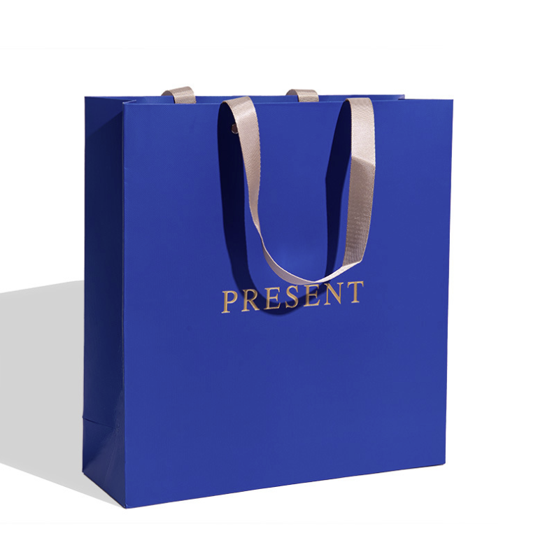Art Paper Bags w/Metallic Gold Foil Logo