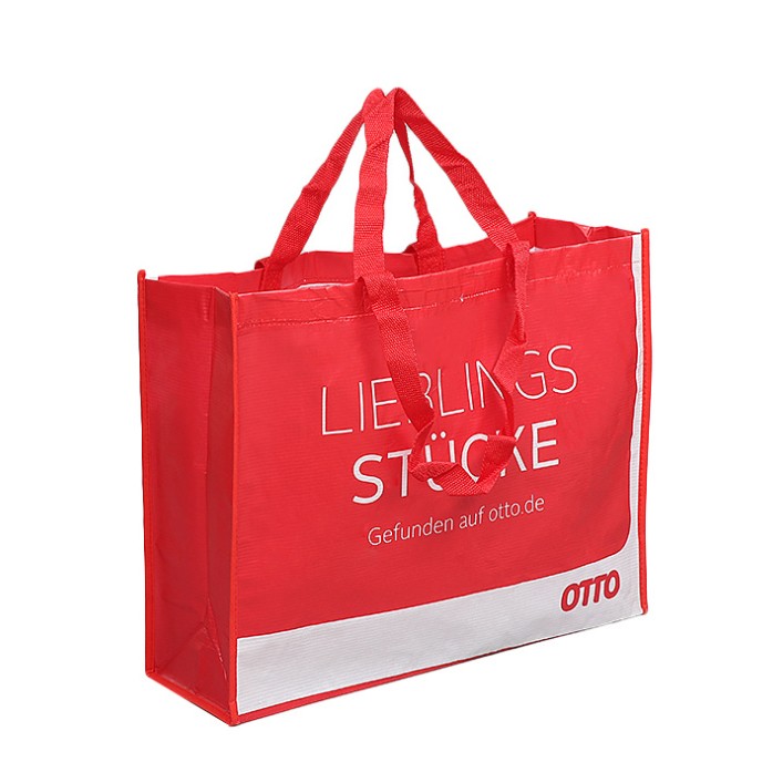 Laminated RPET Reusable Grocery Bags With Double Handle