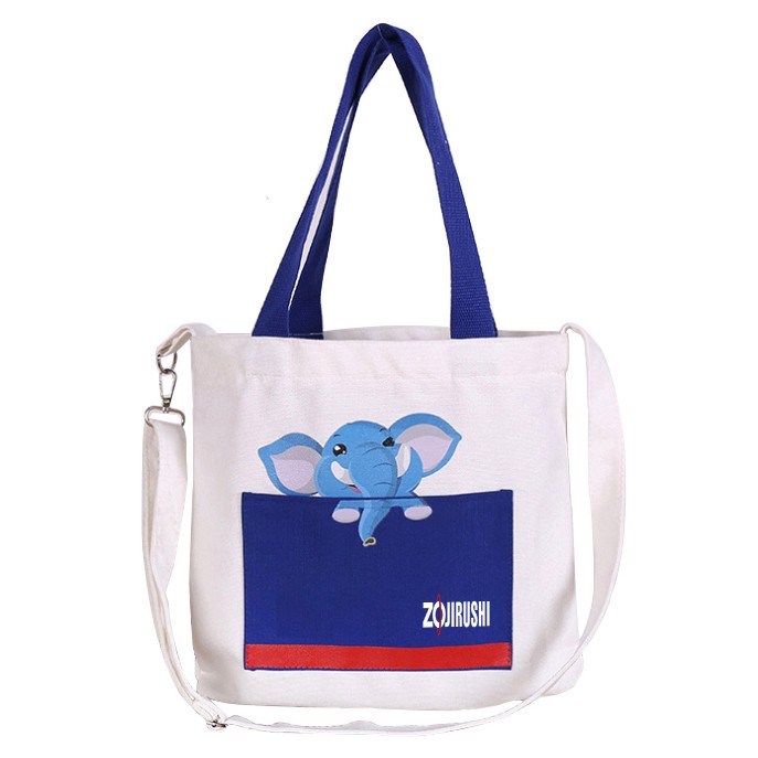 Cotton Canvas Crossbody Shoulder Bag with Large Front Pocket